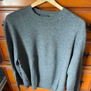 Lands End Mens Grey Cashmere Crewneck Sweater